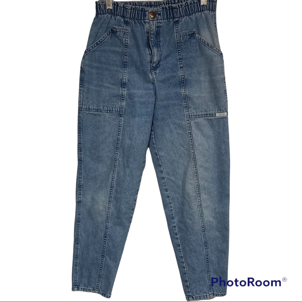 Vintage Cherokee Blue Jeans Womens 8 Light Wash Mid Rise 80s 90s mom jeans denim